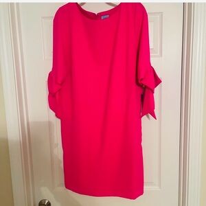 Cece Bright Pink Dress with Tie Sleeves